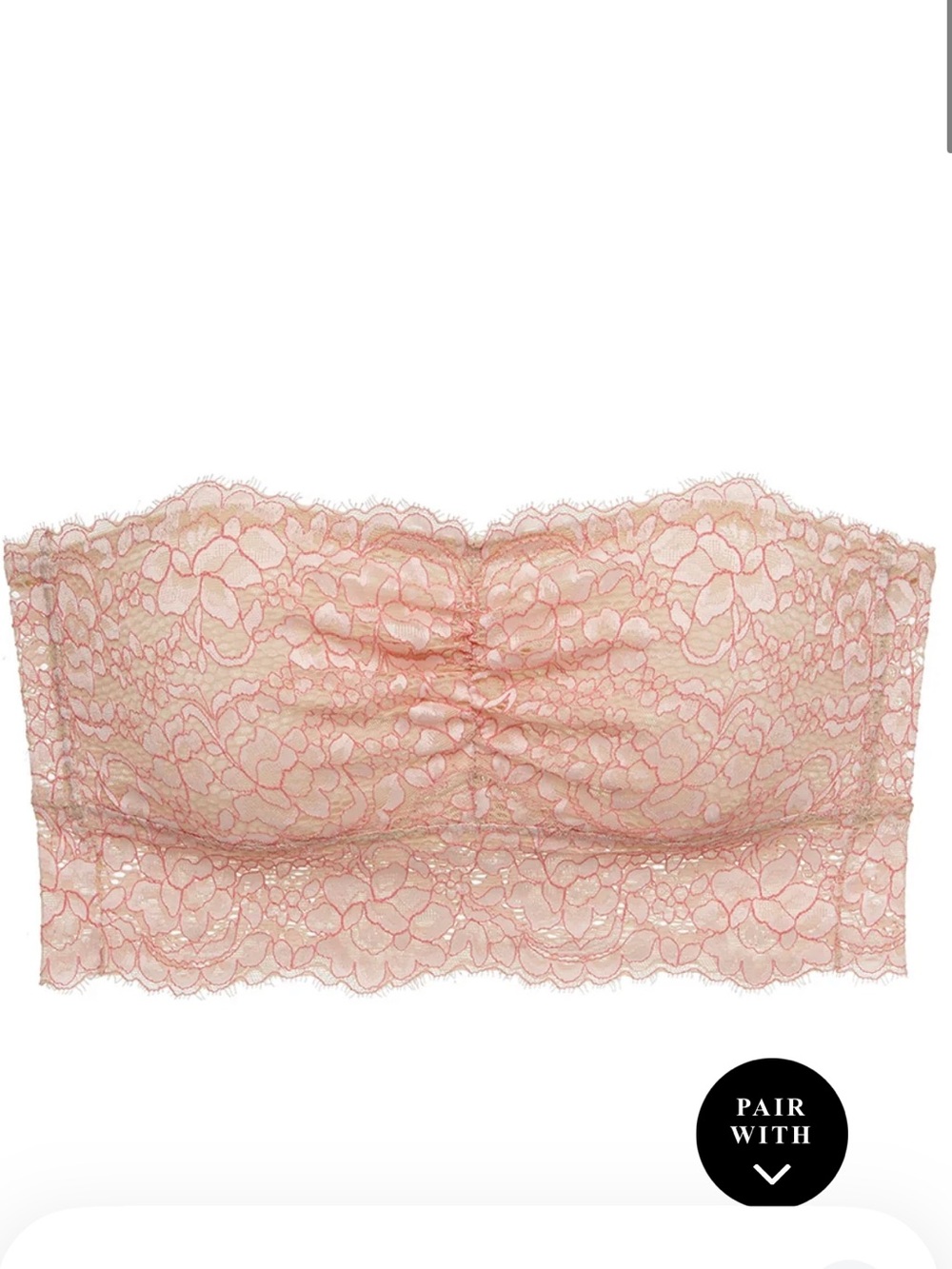 NEW Cosabella Pret A Porter Bandeau bra pink lace M